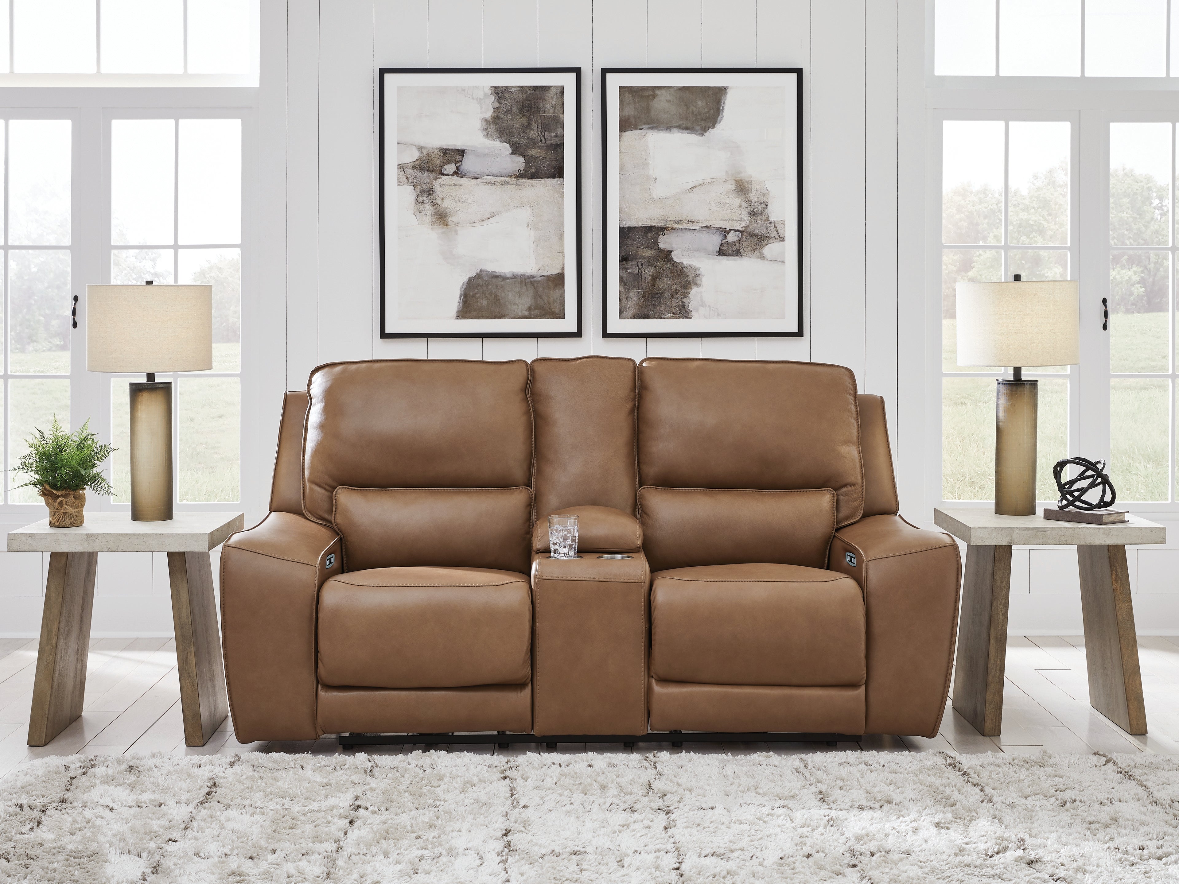 Orleans Furniture - Ashley Furniture - DeepWakes Living Room - PWR REC Loveseat/CON/ADJ HDRST / Caramel - PCU6260618