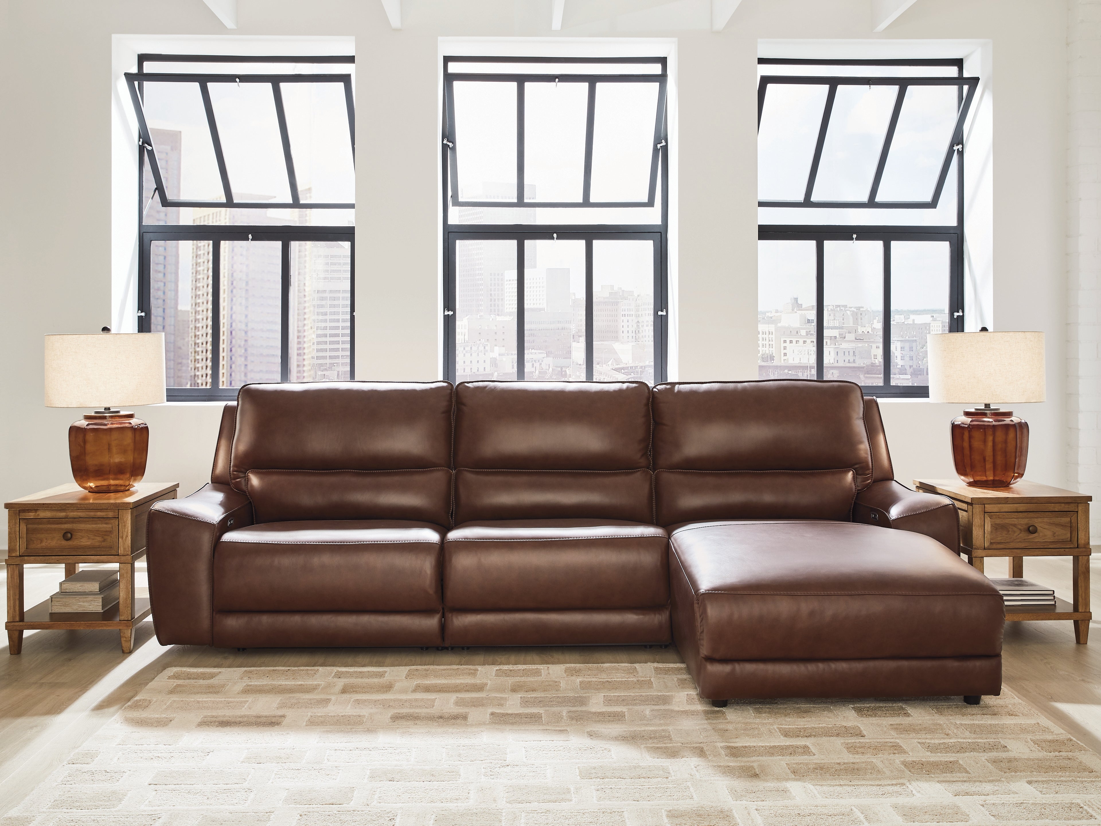 Orleans Furniture - Ashley Furniture - DeepWakes Sectional - 3-Piece Reclining Sofa Chaise / Canyon - PCU62607S22
