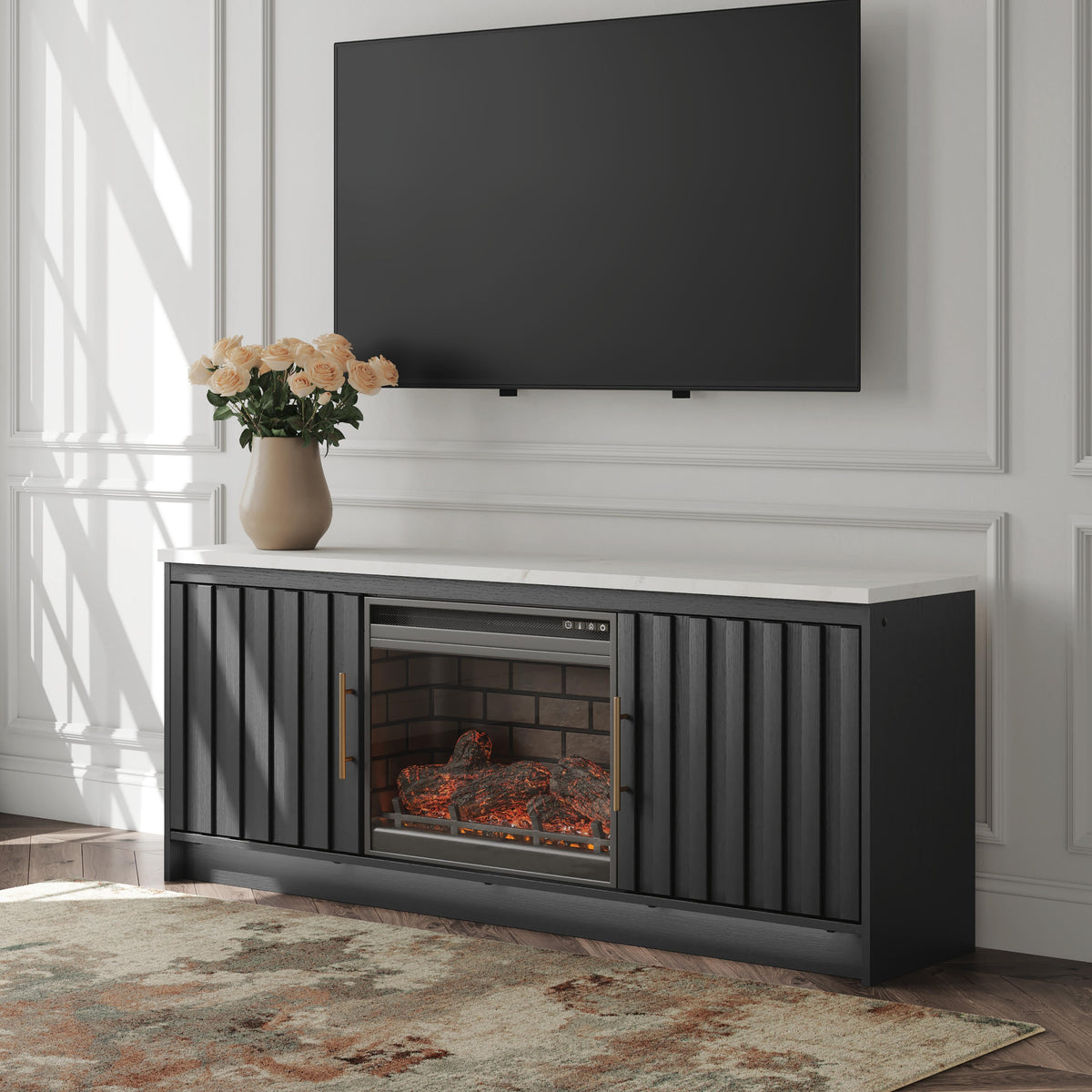 Orleans Furniture - Ashley Furniture - Cadmori 63" TV Stand with Electric Fireplace - 63" TV Stand with Electric Fireplace - W2616W2