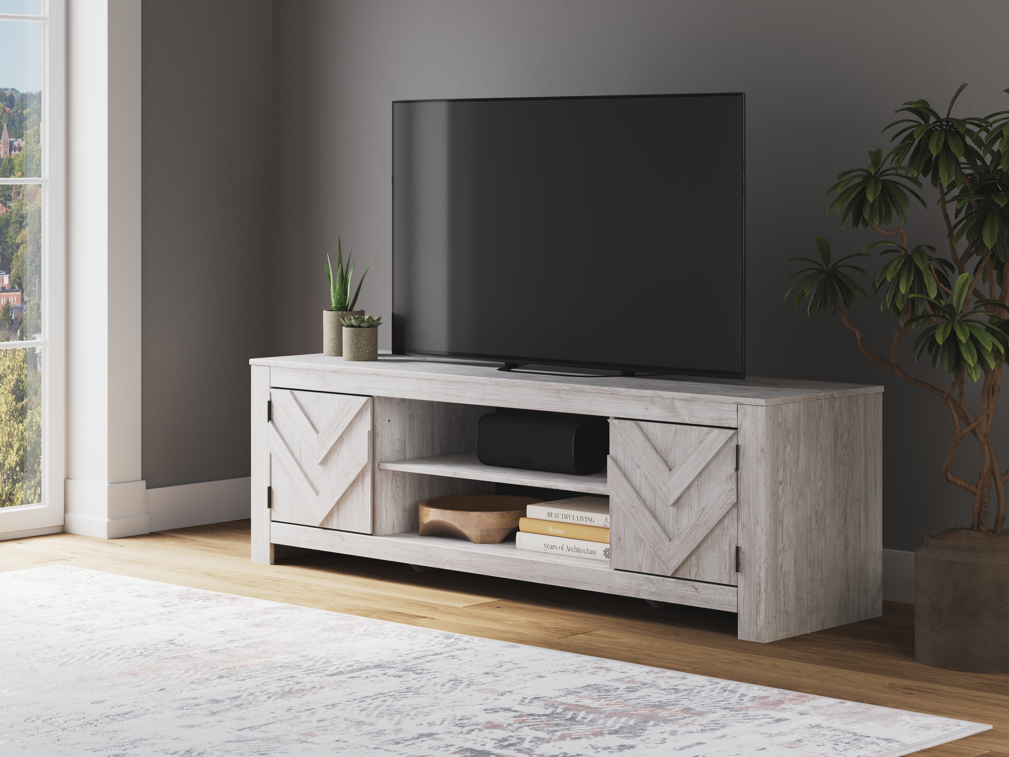 Orleans Furniture - Ashley Furniture - Cayboni TV Stand - 71" / Whitewash - W3788-68