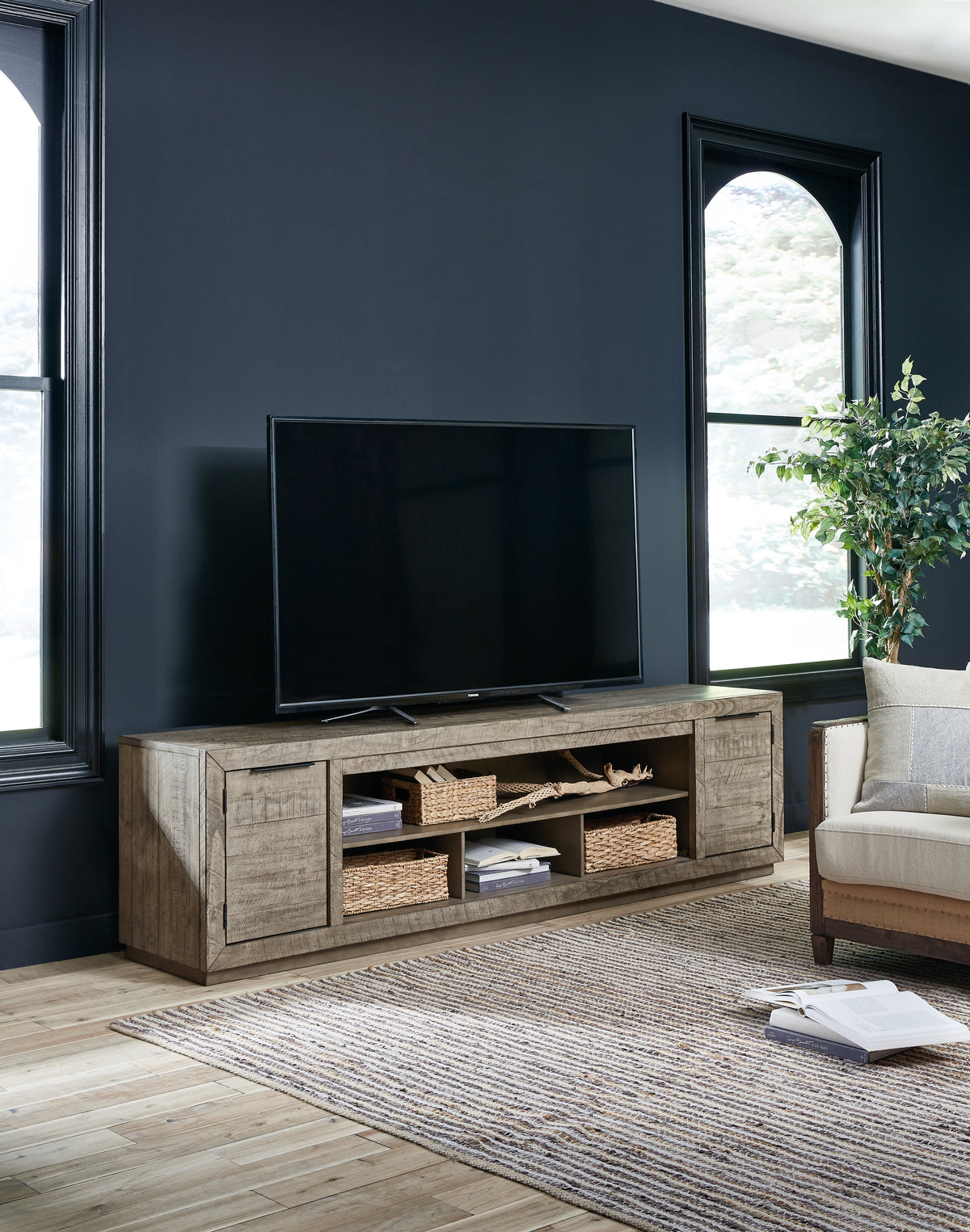 Orleans Furniture - Ashley Furniture - Krystanza 92" TV Stand - 92" / Weathered Gray - W760-78