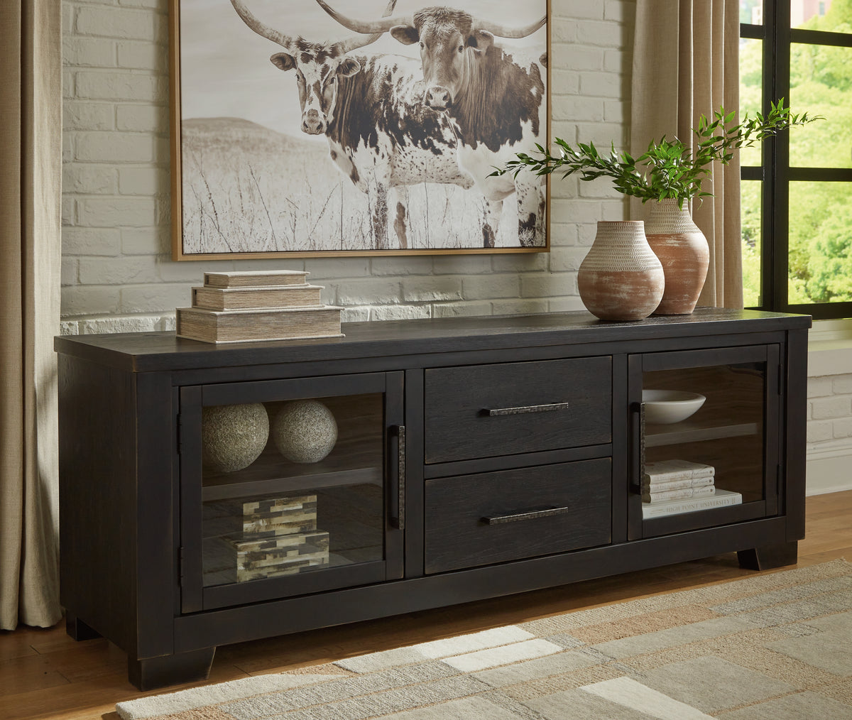 Orleans Furniture - Ashley Furniture - Galliden 80" TV Stand - 80" / Black - W841-168