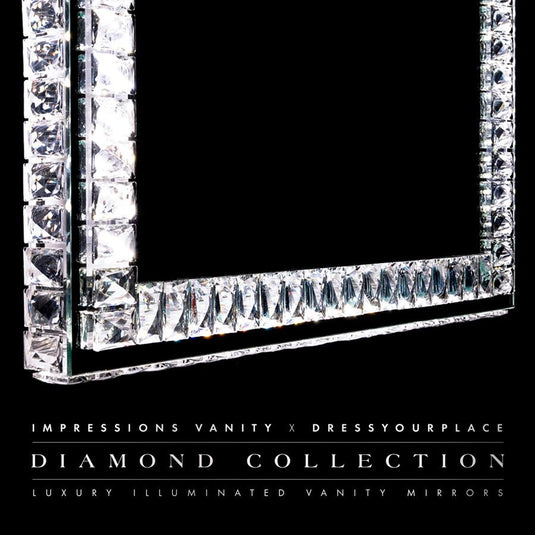 Diamond Collection Radiant Premium Illuminated Crystal Floor Mirror - Orleans Furniture