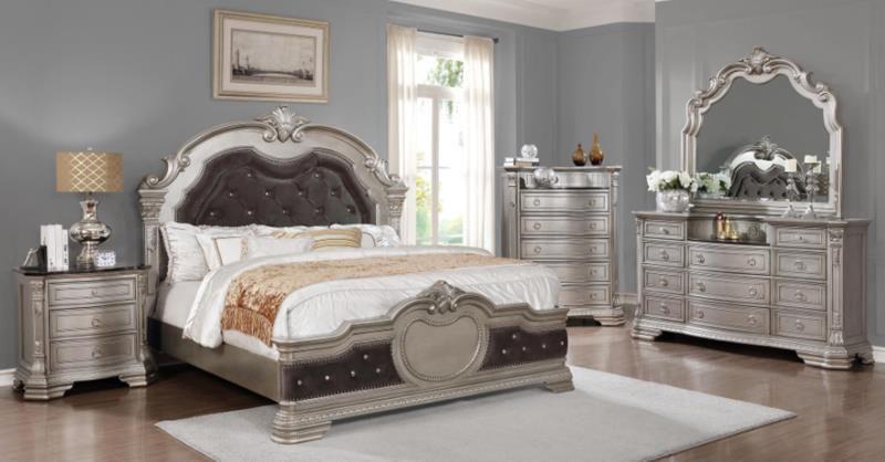 Load image into Gallery viewer, Riga Bed with Dresser Mirror and Nightstand
